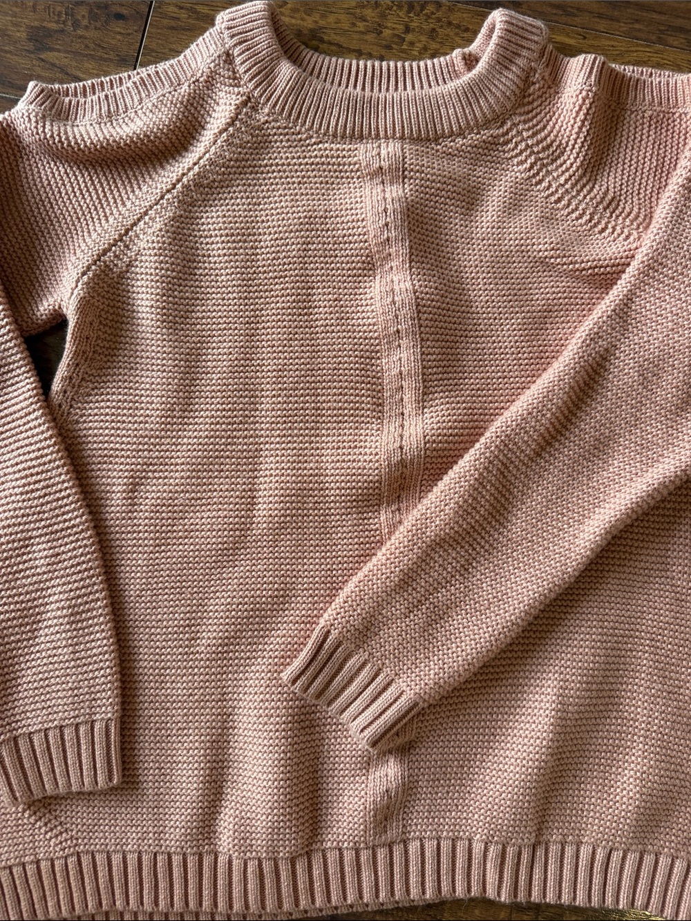 She + Sky Blush Crewneck Knit Sweater